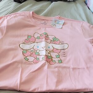 Sanrio Pink Cinnamoroll Strawberry Graphic Tee